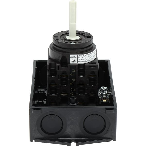 T0-4-8344/I1/SVB Main switch, T0, 20 A, surface mounting, 4 contact unit(s), 8-pole, Emergency switching off function, With red rotary handle and yellow locking ring, image 18