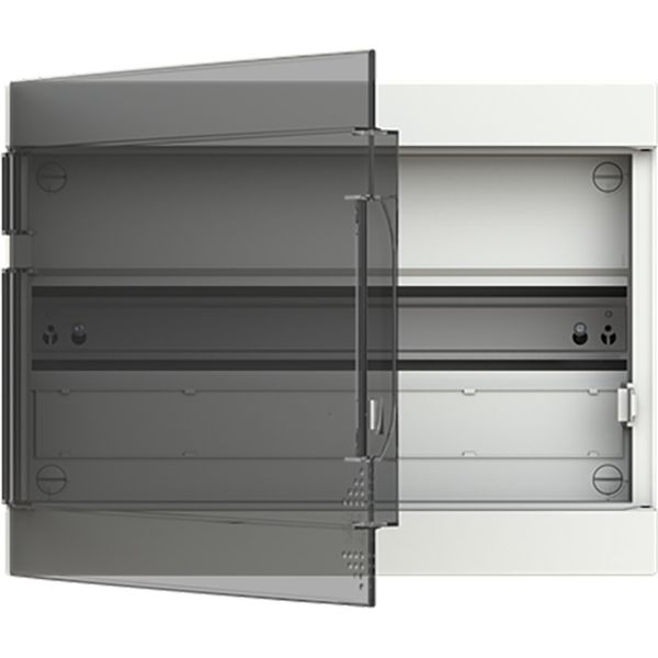 Installation cabinet, 18M, 1R, with trans.door, RAL9010 image 1