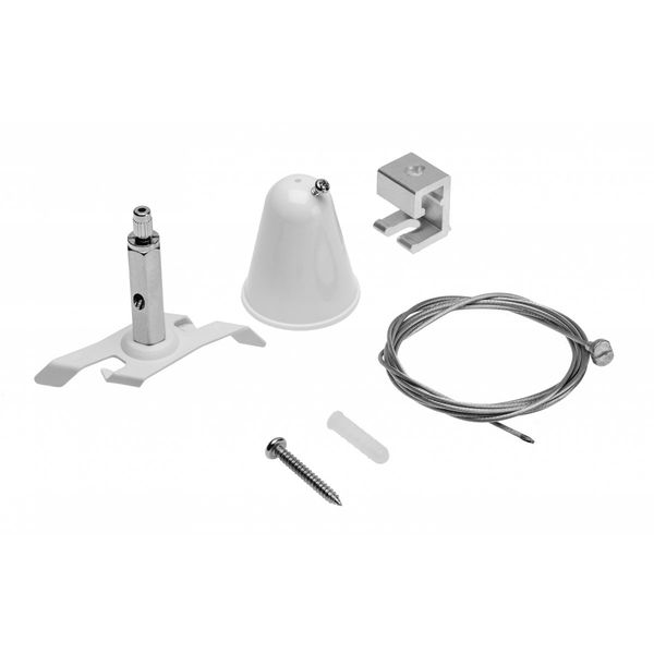 Suspension mounting kit for 3-phase track, cable 1.5 m, Easy mounting, white image 1