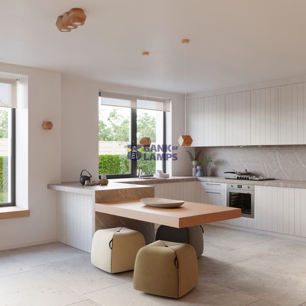 CEILING LAMP WOODY 3 NATURAL WOOD GU10 3X40W IP20 image 4