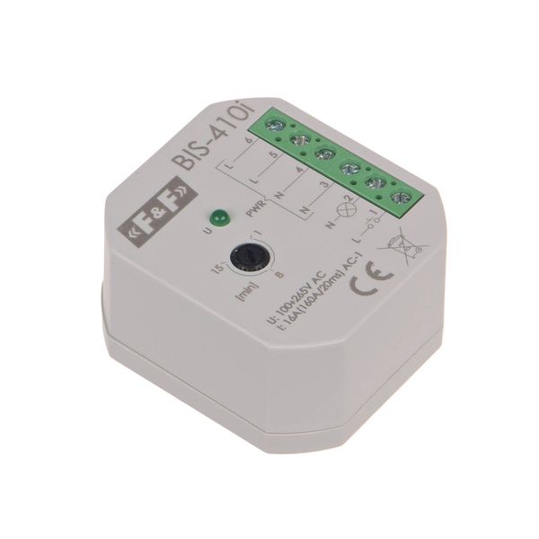 Bistable, flush-mounted relay with timer, for illuminated pushbuttons with inrush relay 160A/20ms; BIS-410-LED image 2