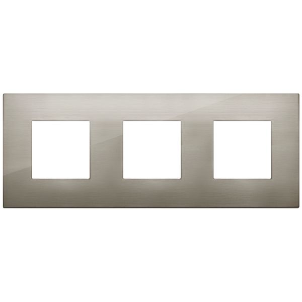 Plate 6M(2+2+2x71) metal brushed inox image 1
