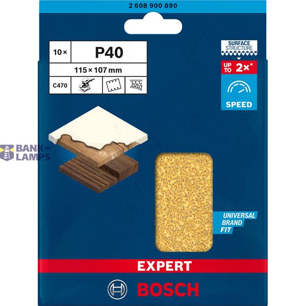 EXPERT C47 Sandpaper with 6 holes for Orbital Sanders 115 x 17 mm, G 4 1-pc image 2