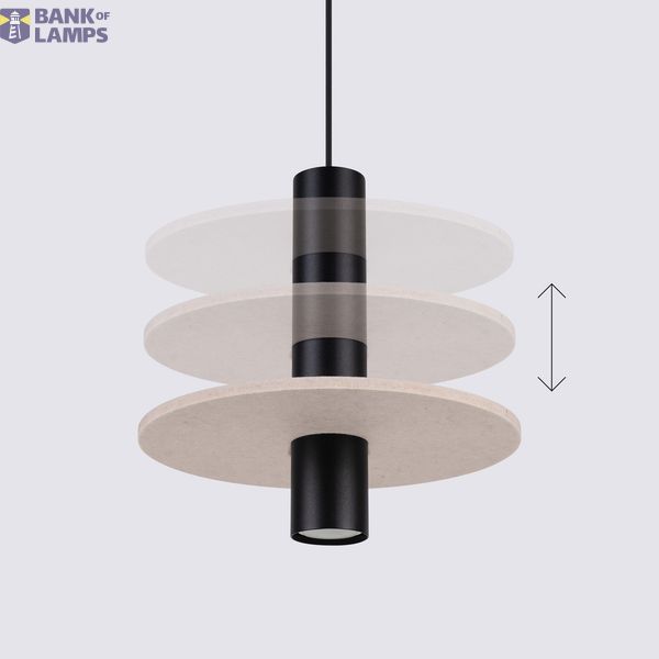 Pendant lamp PELTA 1 black/beige image 8