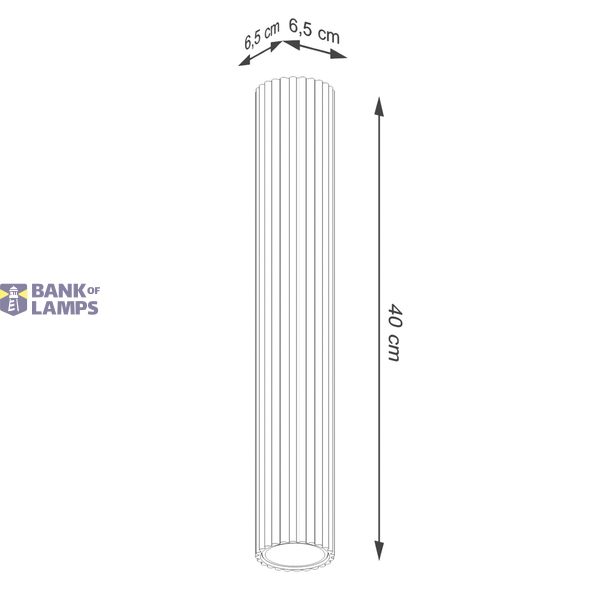 CYLINDRICAL CEILING LAMP 40 CM GOLD CARBON VERTICAL PATTERN GU10 image 3