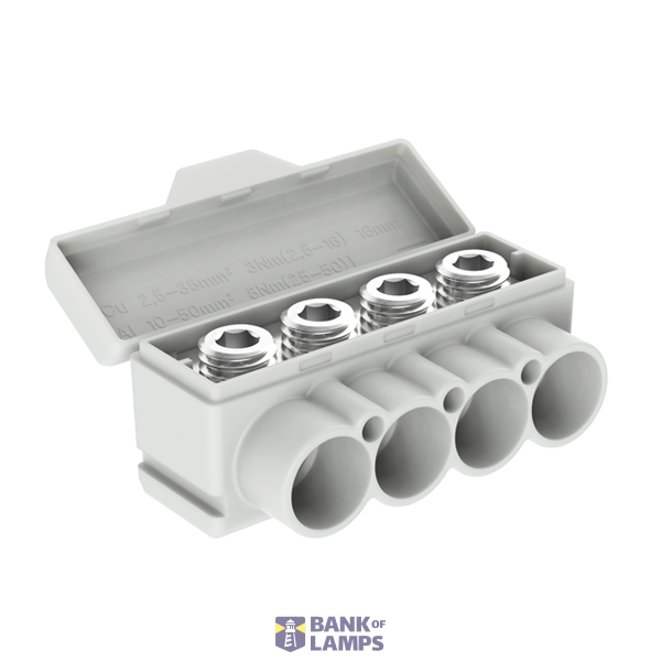 SLT50-4 grey Al 10-50/Cu 2.5-35 mm2 1000V Distribution block image 2