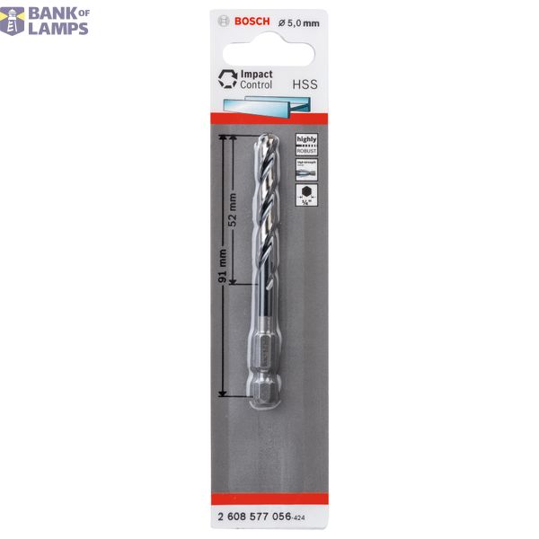 HSS Hex-Shank Twist Drill Bit 5.0mm 5 x 52 x 91 mm 1 pcs. image 2