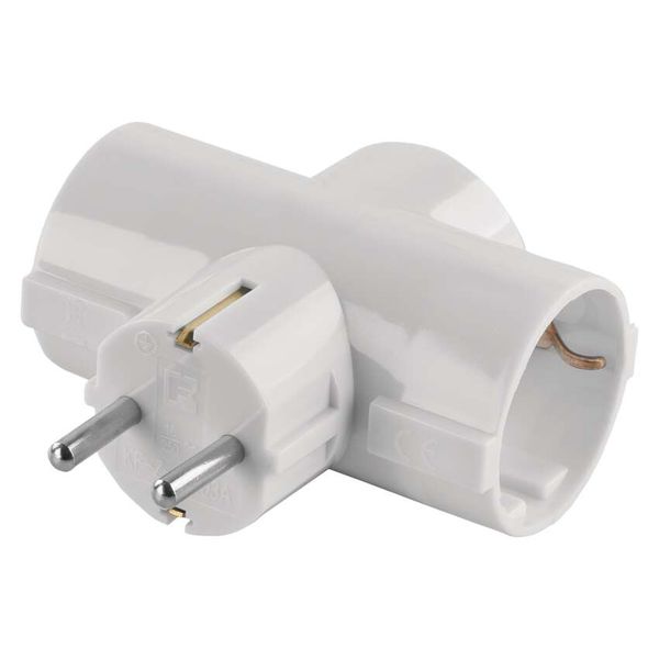 Multiple Socket 3× round, SCHUKO image 1