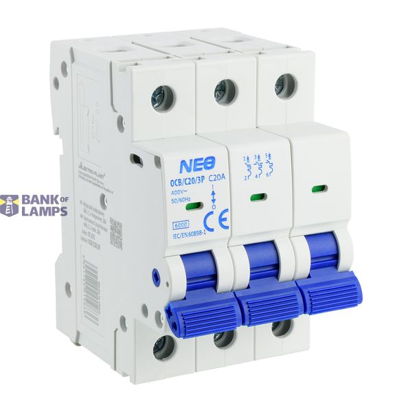 Circuit breaker, 6kA, C, 3-pole, 20A OCB/C20/3P image 1