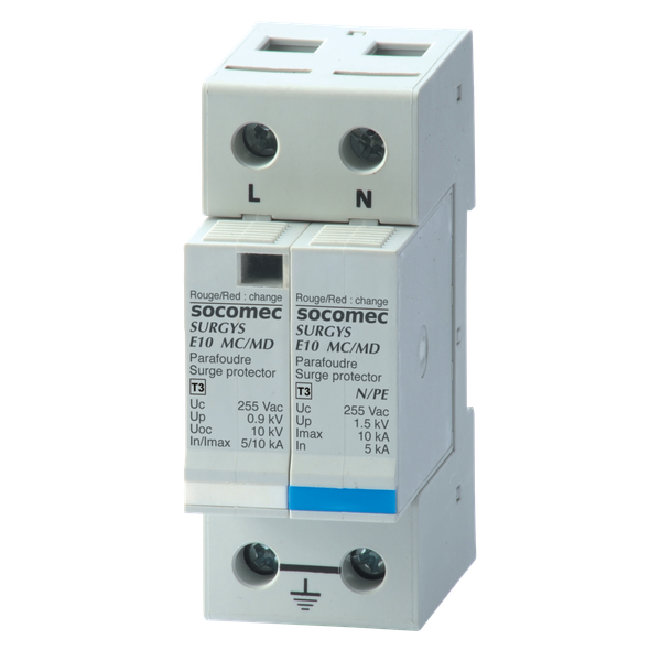 SURGYS E10 SPD Type 2&3 Imax=10kA Up=1,3kV TNS&IT network MC mode-4P image 1