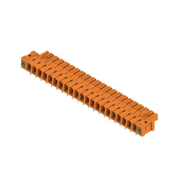 PCB plug-in connector, female header, Inverted flange, THT solder connection, 5.08 mm, Number of poles: 21, 90°, Solder pin length (l): 3.2 mm, tinned, orange, Box image 2