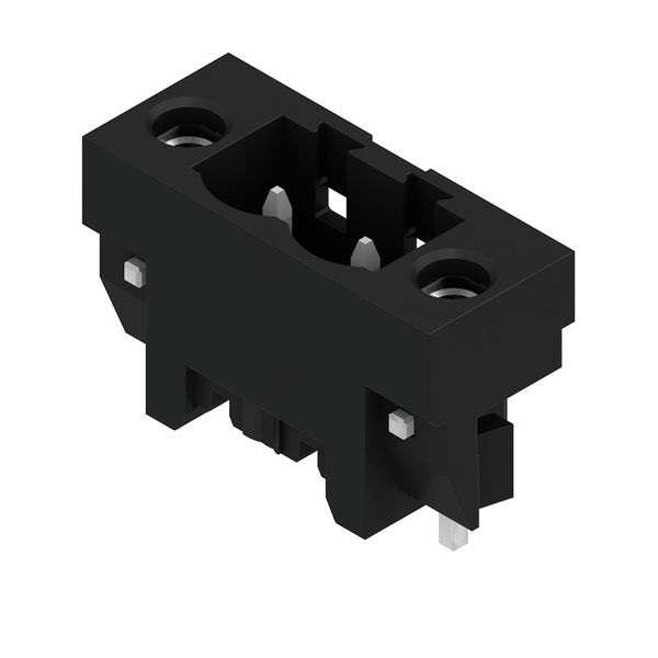 PCB plug-in connector, male header, Solder flange, THT/THR solder connection, 5.08 mm, Number of poles: 2, 180°, Solder pin length (l): 1.5 mm, tinned, black, Tape image 3