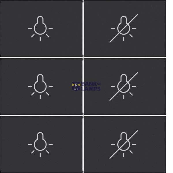 KNX pushbutton cover, 6-V, light on/off, A.x/C.x, night black matte image 1