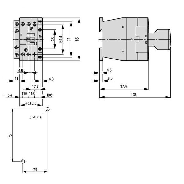 Contactor 15kW/400V/32A, 1 NO, coil 24VDC image 2
