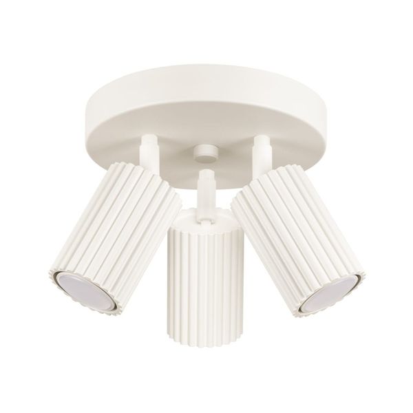 MINIMALIST BEIGE CEILING LAMP FROM THE CARBON SERIES, ADJUSTABLE SPOTLIGHTS, ROUND ROSETTE 3XGU10 image 1