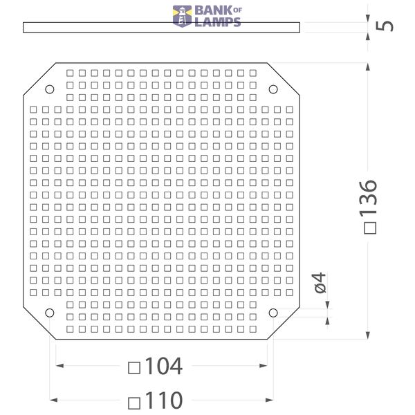 PM160 mounting plate, perforated, for Ppt-EH160 INOX and PPt-EH161 boxes, color: gray image 2