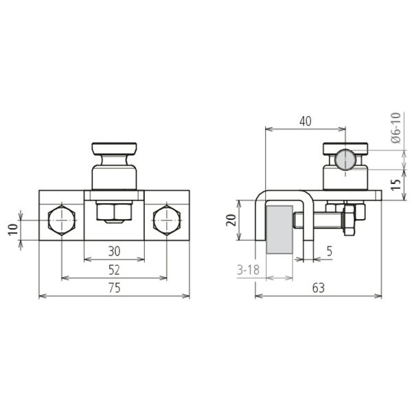 Connection clamp horiz. for Ex zone 2/22 for profiles 3-18mm with KS c image 2