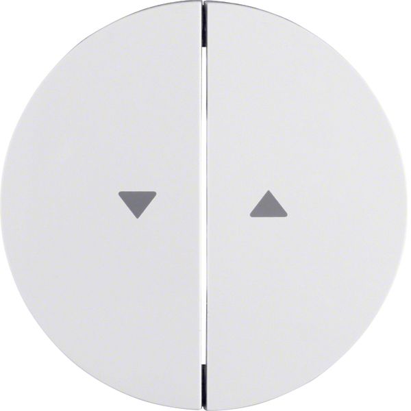 Rocker 2gang imprinted arrow symbol, R.1/R.3, p. white glossy image 1