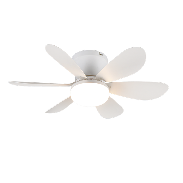 Lund LED ceiling fan matt white image 1