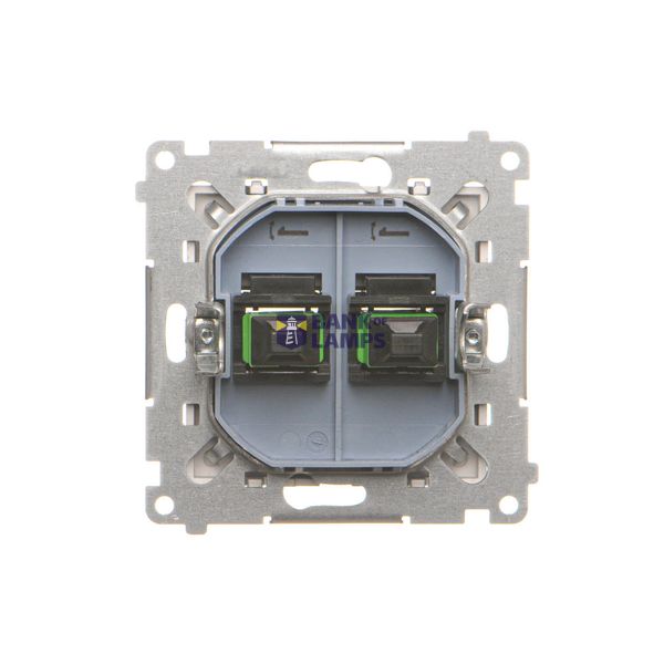 Double socket outlet with earthing and shutters - Czech pin system, (Complete product), 16A, 250V, Screw, Gold matt, metalic image 2