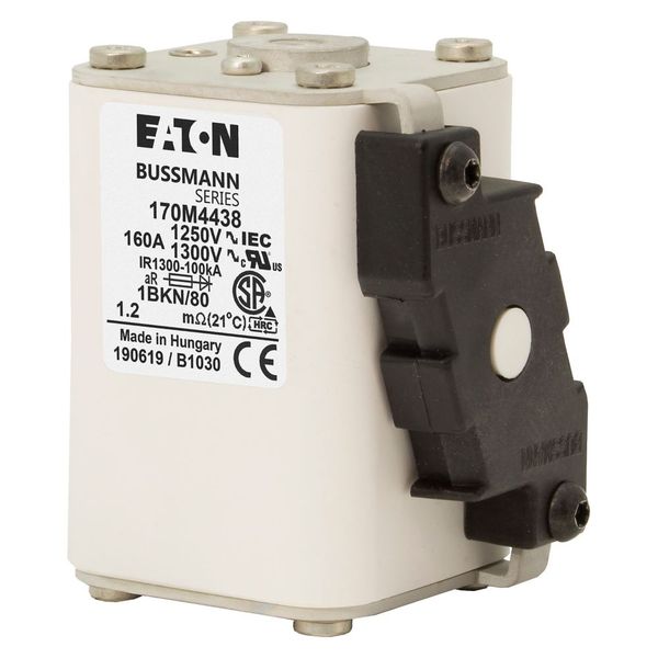 Fuse-link, high speed, 160 A, AC 1250 V, size 1, 53 x 69 x 80 mm, aR, IEC, UL, single indicator image 14