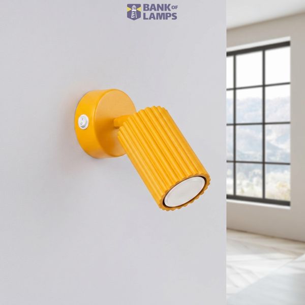 Wall lamp KARBON yellow with a switch image 2