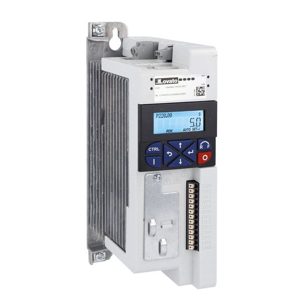 Variable speed drive, VLA1 type, single-phase, supply 200...240VAC (50/60Hz). Built-in EMC suppressor, Cat. C2, 0.75kW image 1