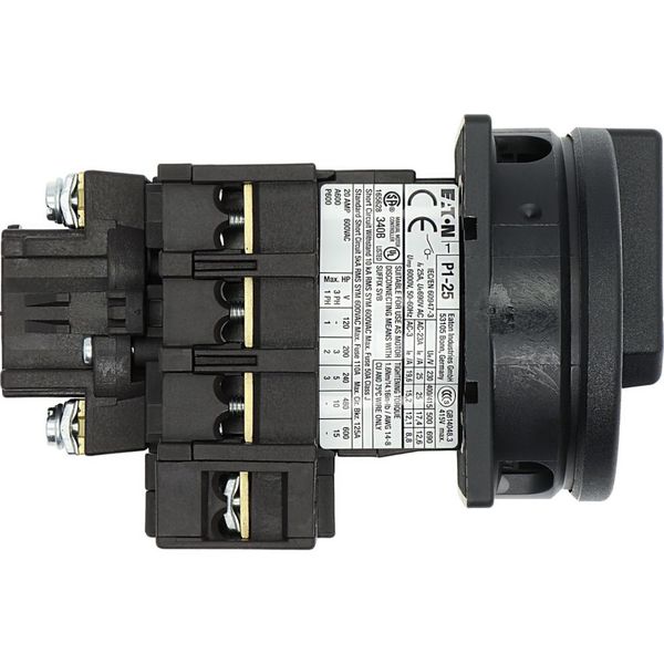 P1-25/EA/SVB-SW/N Main switch, P1, 25 A, flush mounting, 3 pole + N, STOP function, With black rotary handle and locking ring, Lockable in the 0 (Off) position image 40