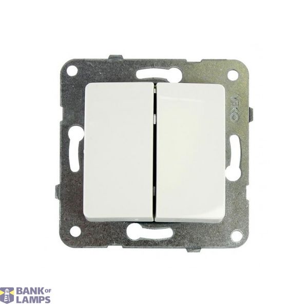 Linnera-Rollina Q C Two Gang Switch White image 2