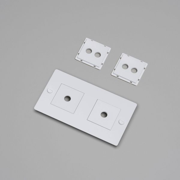 2G WALL PLATE / HORIZONTAL / WITH INFILLS / WITHOUT LOGO / WHITE image 1