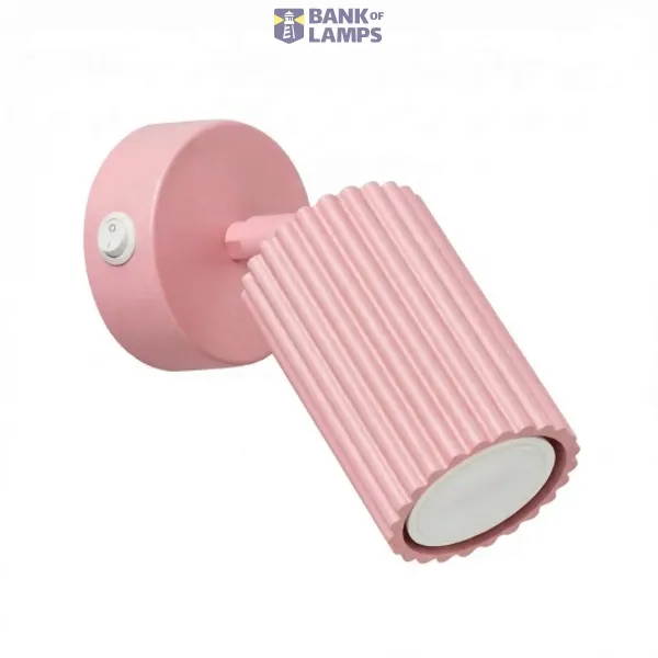Wall lamp KARBON pink with a switch image 1