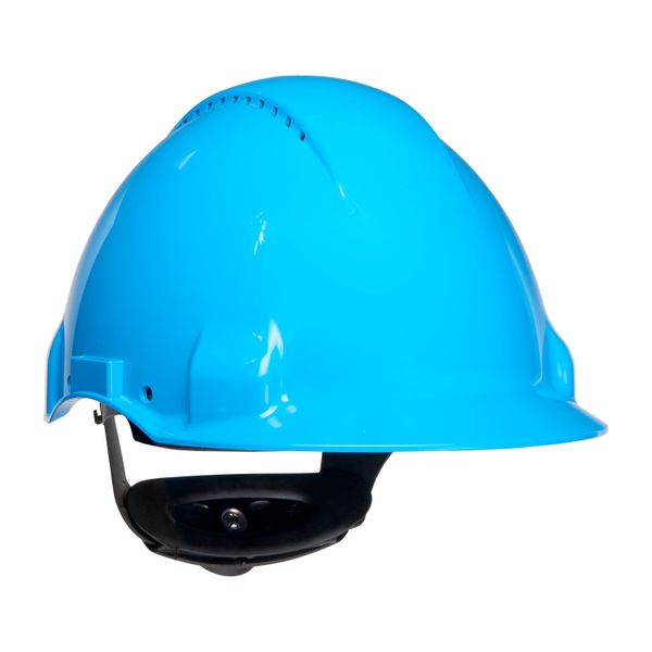 3M™ Hard Hat, Uvicator, Ratchet, Ventilated, Plastic Sweatband, Blue,  image 9