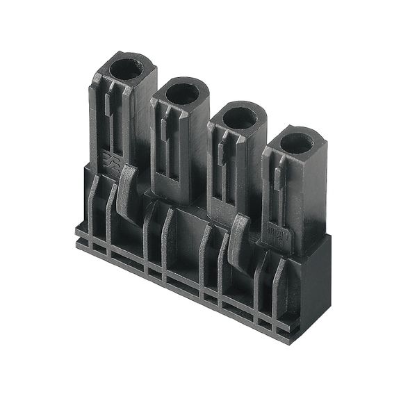 PCB plug-in connector, female header, closed side, THT solder connection, 7.62 mm, Number of poles: 3, 180°, Solder pin length (l): 3.2 mm, tinned, black, Box image 1