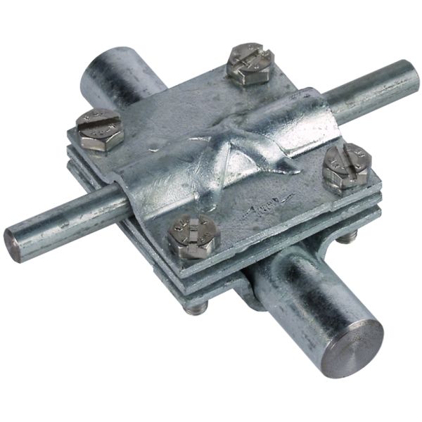 Cross unit St/tZn f. Rd 16/8-10mm - Rd 16/Fl 30mm w. intermediate plat image 1