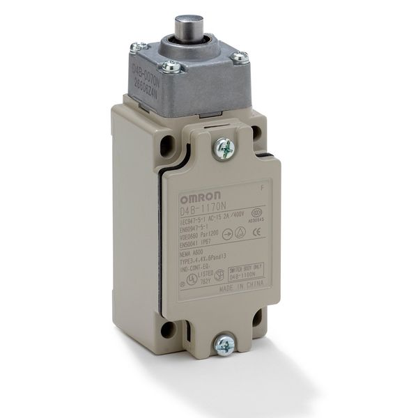 Safety Limit switch, D4B, M20, DPDB 2-NC (slow-action), top plunger D4BN4017R image 2