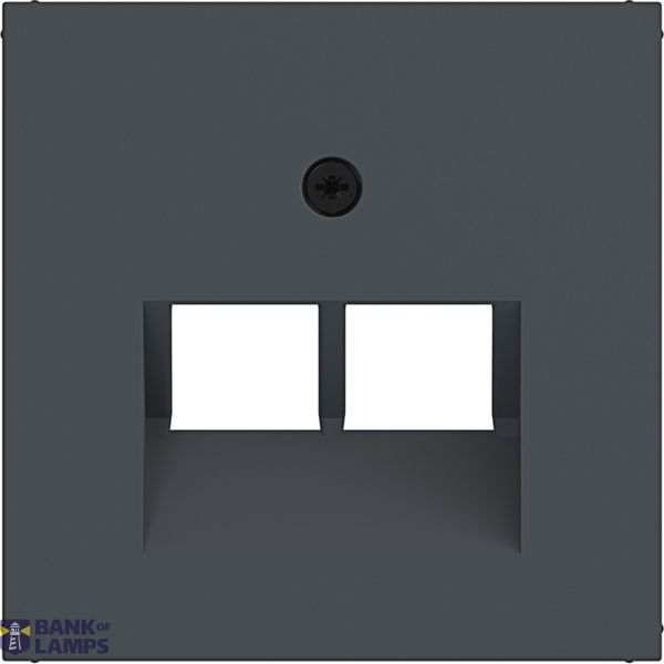 Central pl data socket 2-way, angled output, A.x/C.x anthracite. image 1
