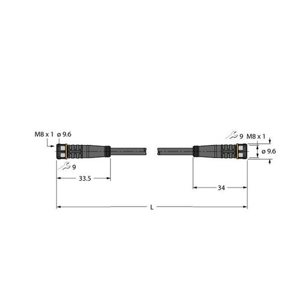 Actuator, Sensor and Supply Cable, PUR Extension Cable   PKG4M-4-PKG4M/TXL image 1