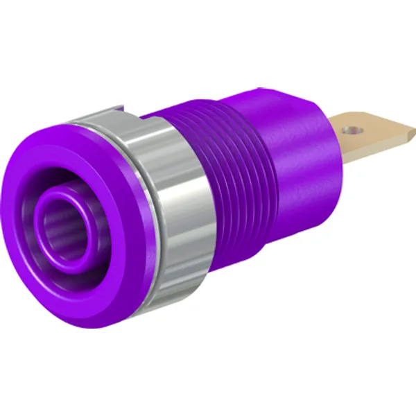4 mm socket, flat plug connection, mounting Ø 12.2 mm, CAT III, purple, 23.3060-26 image 1