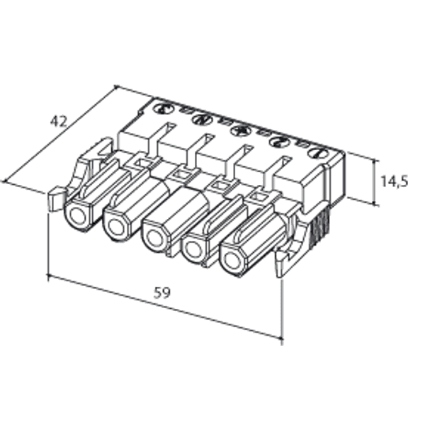 Screwless coupler 5-p socket, grey image 2