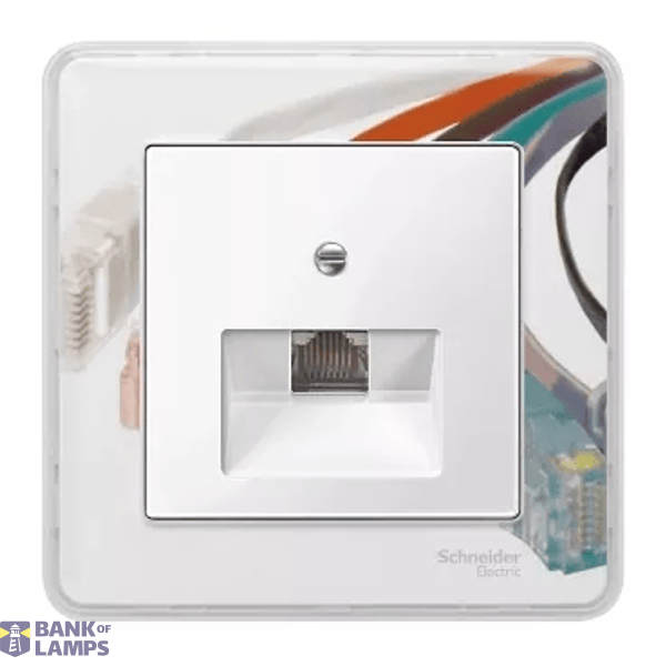 Central plate for RJ45 insert, 1-gang, polar white, glossy, System M image 1