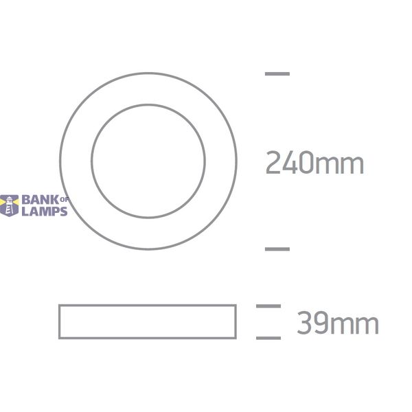 BLACK PLAFO 15W CW IP40 230v image 2