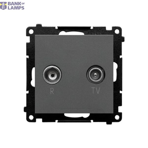 RTV final aerial socket for pass-through socket, module, graphite mat image 1