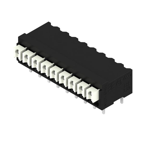 Printed circuit board terminals, 3.50 mm, Number of poles: 9, 90°, Solder pin length (l): 3.5 mm, black, PUSH IN with actuator, Clamping range, max. : 1.5 mm², Tape image 4