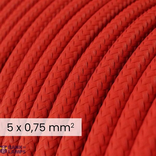 DALI Textile electrical cable 5x0.75 mm² in Fire Red - Flexible cable for lighting and home automation RM09 image 2