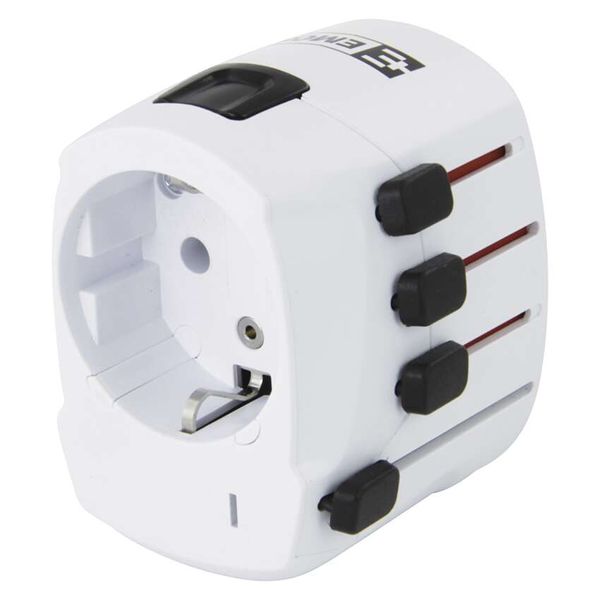 Travel adapter for America, Africa, Asia white image 1