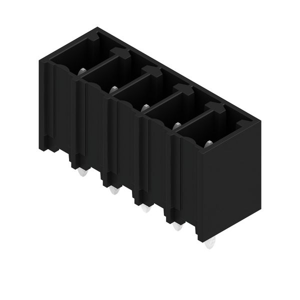 PCB plug-in connector, male header, closed side, THT/THR solder connection, 3.81 mm, Number of poles: 5, 180°, Solder pin length (l): 3.2 mm, tinned, black, Box image 5