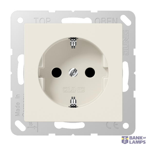 SCHUKO socket, 16 A 250 V ~, integrated increased contact protection, SAFETY+, Duroplast, Series A, white image 1