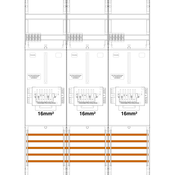 Counter field Z31B-16-ZSK, 3 fields, H=1050mm, 3-3.HZ, 16mm², 3 ZSK set (Z31B-16-ZSK) image 1