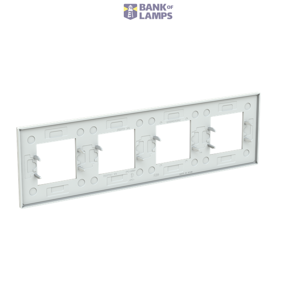 Frame 4-gang / 2+2+2+2-modules - Niessen logo - S - Tacteo White image 2
