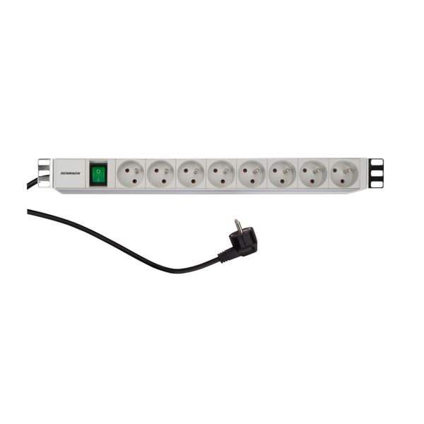 19" PDU, 8xUTE, On/Off-Switch, Profile ALU 1U, 2m-cable image 3